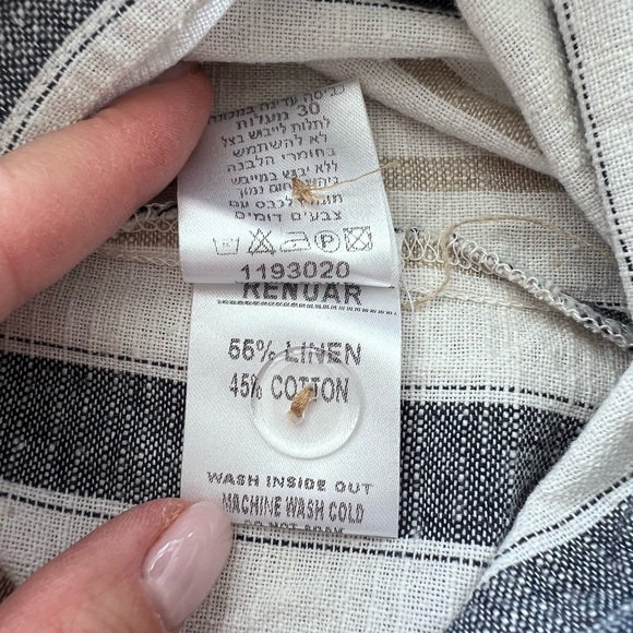 Renuar linen cropped wrap style 3/4 sleeves top - Picture 8 of 8